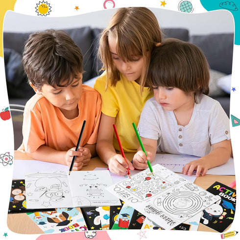 Set BWkoss Kindergarten Graduation Activity Books- Preschool Graduation Theme Mini Games Coloring Booklet for Kids Bulk
