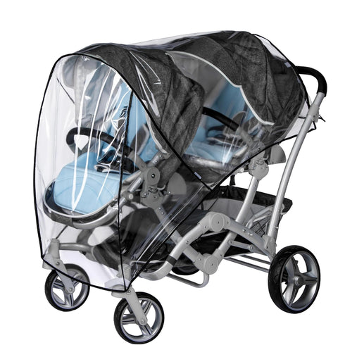 bemece Double Stroller Rain Cover, Weather Shield Double Stroller for Front and