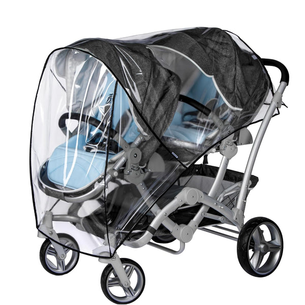 bemece Double Stroller Rain Cover, Weather Shield Double Stroller for Front and