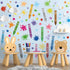 10 Sheets Creative Colorful Crayons Wall Decals Watercolor Ink Splash Dots Pens Wall Stickers DIY Removable Peel