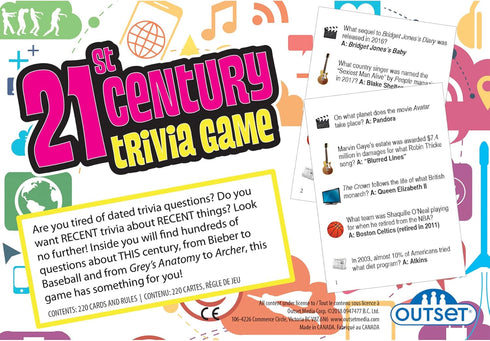 Outset Media 21st Century Trivia Game - Family Game with 1200 Trivia Questions for 2 or More Players.