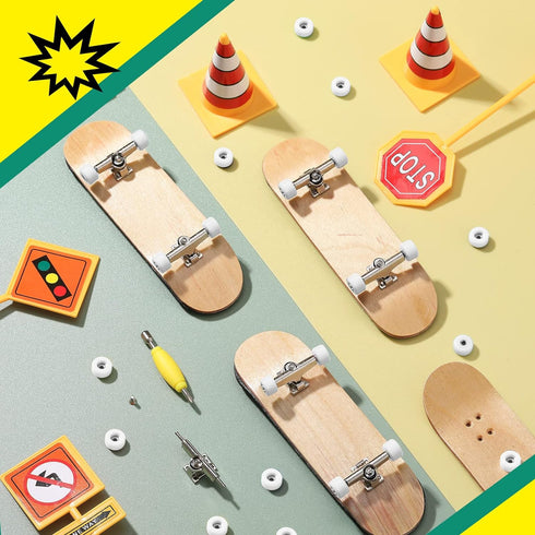 Zhehao 8 Pcs Fingerboard Bearing Wheels, Standard Tool with CNC Lathed Bearing and Nut Driver for Finger Skateboard