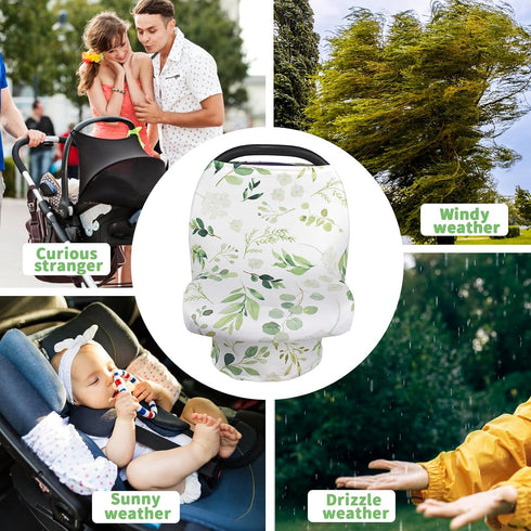 Summer Nursing Cover Breastfeeding Scarf, Car Seat Covers for Babies Infant Carseat Canopy, Stretchy Soft Breathable