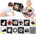 Newborn Toys - High Contrast Baby Books with Teether for 0-12 Months, Sensory Learning Activities Gift
