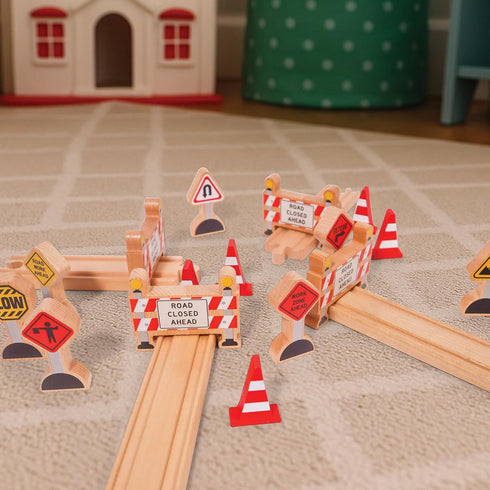 16 -Community Pc Wooden Construction Signs and Traffic Cones - Construction Site Road Signs Helpers Educational