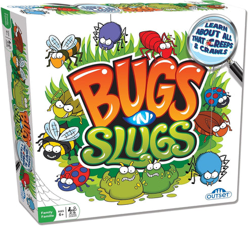 Outset Media Bugs 'N' Slugs Board Game, Easy to Play Insect Game for 2 to 6 Players Ages 6 and Up