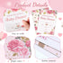 Set 25 Marspark of Pink Floral Baby Shower Invitations, Diaper Raffle Tickets and Baby Shower Invitation Cards