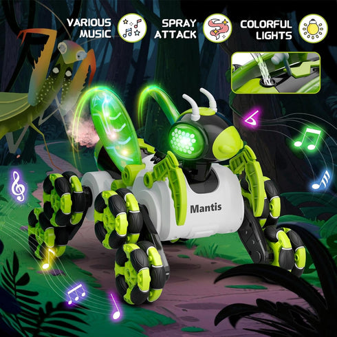 8WD 360 2.4GHz 8-13 Terucle Remote Control Car, Bionic Mantis Toys with Rotating Rc Drift Car | RC Cars with Cool LED