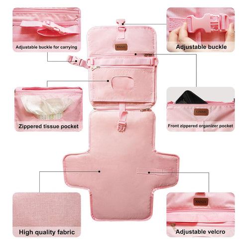 Portable Changing Pad for Baby, Travel Diaper Changing Pad for Newborn, Waterproof Baby Changing Mat, Foldable