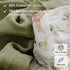 2-Pack 47x43, Muslin Swaddle Blankets for Newborns, Green & Forest Soft Viscose derived from Bamboo & Cotton Baby