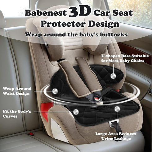 (2pc Babenest Car Seat Potty Protector Cover -Waterproof Carseat Training Liner for Baby &Toddler Shower Gift, Dry