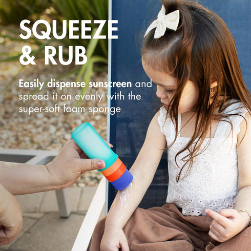 Summer 3 Oz 1 Count Boon Yuvi Sunscreen Applicator for Kids - Refillable and Spill Proof Kids Sunscreen Brush with Soft
