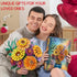 Asoulin Set 1065PCS Flower Bouquet Building Blocks with Vase, Mothers Day Mom Grandma Gifts, Artificial Sunflower