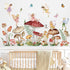 wondever Woodland Mushroom Wall Decals Fairy Butterfly Forest Peel and Stick Wall Art Stickers for Girls Bedroom Baby
