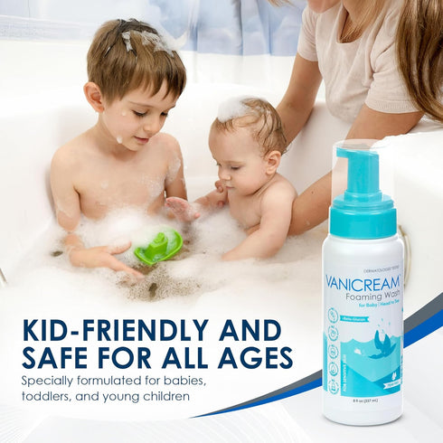 8 Oz, Common Vanicream Foaming Wash for Baby, Gentle Cleanse and Moisture, Tear-Free Baby Shampoo and Body Wash