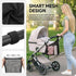 Cozy 2PCS) Stroller Side Bag - Bike/Stroller Organizer, Hook & Loop Easy Attach - Mesh Design, Non-Slip Straps, mom