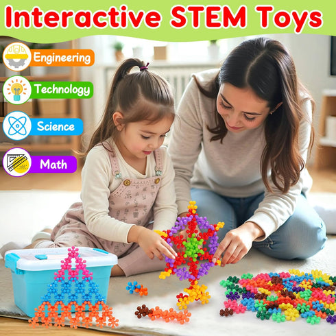 3 4 5 6+ 300PCS 3-5 4-8 5-7 Kids Building STEM Toys for Year Old Boy Girl Birthday Gifts, Educational Interlocking