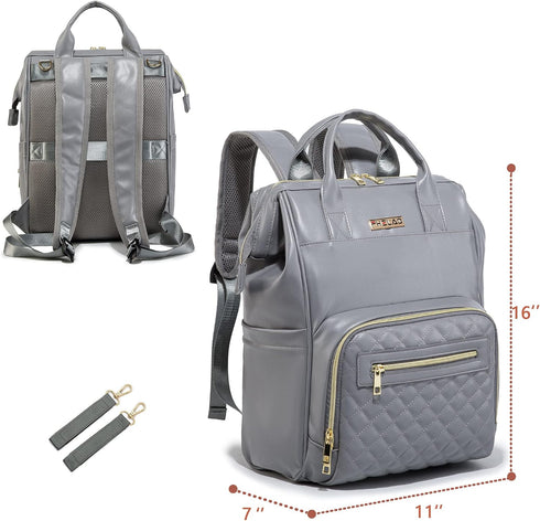 BHAFEM Backpack, Backpack Baby Diaper Bag Baby Bag with Laptop Compartment, Vegan Leather, Large Capacity, Waterproof