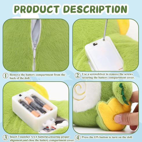 PPONE 11.8 inch Breathing Dinosaur Plush Toys with Light and Sound, Triceratops Dinosaur Stuffed Animal, Adjustable