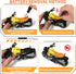MQDMINI 4-Pack 3-12 Pull-Back Motorcycle Toys - Friction Powered Kids Toy Cars with Lights, Sounds & Automatic Drive