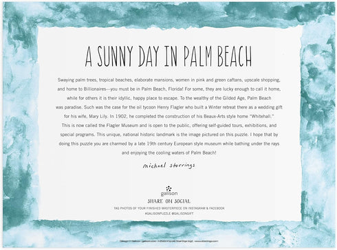 Galison 1000 Piece Puzzle: Michael Storrings A Sunny Day in Palm Beach - Beautiful & Fun for Adults
