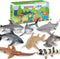 Toymany 8PCS Shark Toys Figurines - Realistic Sea Creatures for Kids 3-12, Ocean Sea Animal Cake Topper Educational
