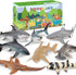 Toymany 8PCS Shark Toys Figurines - Realistic Sea Creatures for Kids 3-12, Ocean Sea Animal Cake Topper Educational