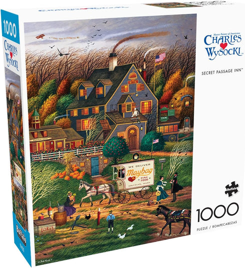 Buffalo Games - Charles Wysocki - Secret Passage Inn - 1000 Piece Jigsaw Puzzle for Adults, Finished Size 26.75 x 19.75