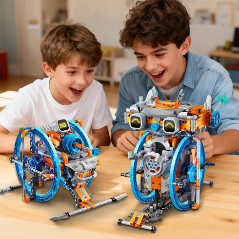 5-in-1 12+ Old(783 HiWEEGO RC Robot Toys with Changeable LED Eyes & Sound, App & Remote Control Rechargeable Robotics