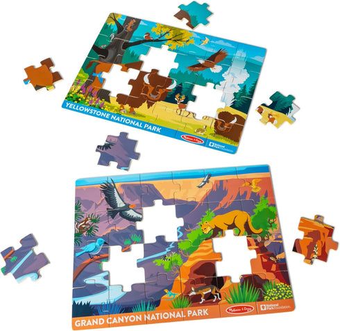 24pc Jigsaw Puzzle Bundle for Boys and Girls Ages 3+ - National Parks by Melissa & Doug