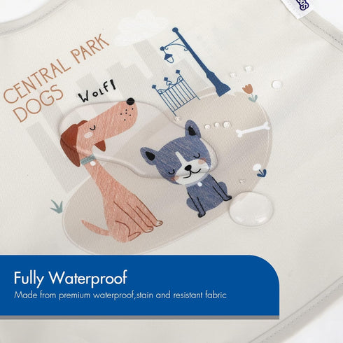 Soarwg Kids Bibs - Waterproof Baby Bibs for Boys and Girls, Great Travel Feeding Bibs, 5 Pack