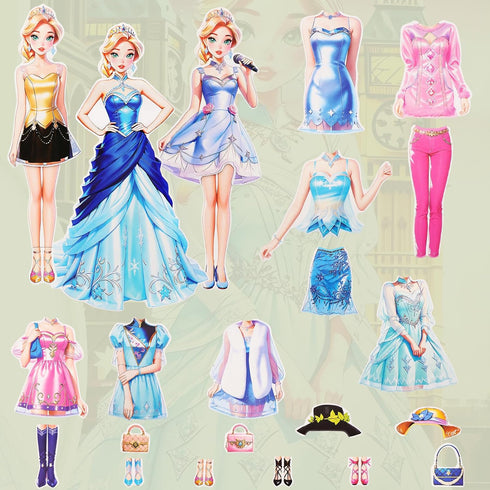 Magnetic Dress Up Dolls - Princess Dress Up Paper Dolls for Girls Ages 4-7