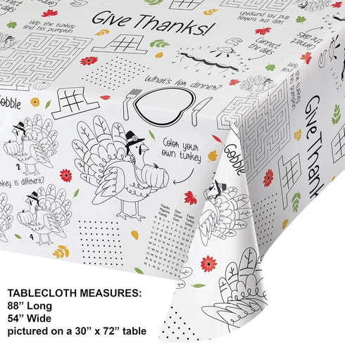 Paper Activity Happy Thanksgiving Tablecover