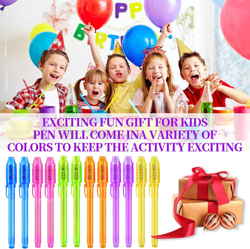 30 Pieces Invisible Ink Pen with UV Light, Spy Pen Magic Marker for Kids, Secret Message Party Favors