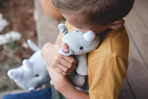 Baby Rhino Stuffed Animal Plushies for Boys & Girls, Super Soft Cute Safari Stuffed Animals for Kids' Bedroom, 8-In