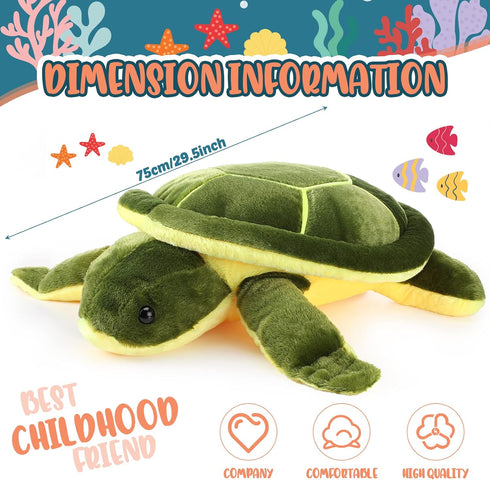 Civaner 30 Inches Soft Plush Sea Turtle Stuffed Animal, Giant Plush Pillow Toy for Birthday Graduation Gifts.