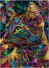 Colorful Cats Painting Puzzle 1000 Pieces, Vibrant Animal Art Jigsaw Puzzle for Adults