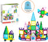 Everplay 61pc Magnet Tile Building Blocks - Magnetic Construction Toy with Car Base, Drawstring Carry Bag for Age 3+