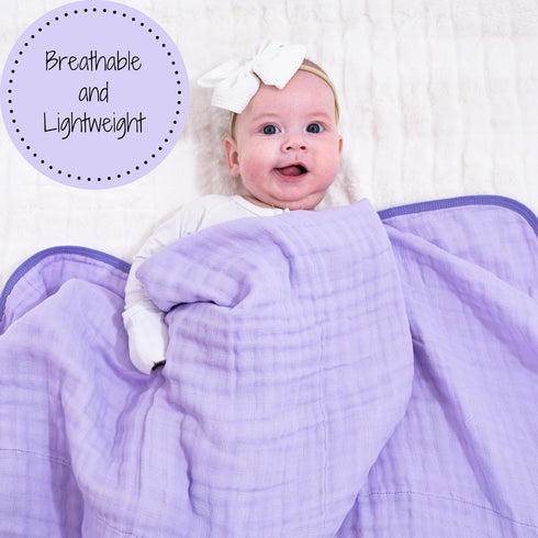 100% 47 47 Inches Cozy 6-Layer LollyBanks Baby Blanket, Cotton Muslin Quilt for Boys and Girls, x Toddler Quilt, Soft