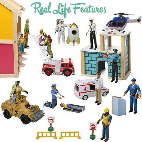 Beverly Hills Doll Collection Sweet Li’l Family Dollhouse Figures Set of 10 Action Figures for Kids