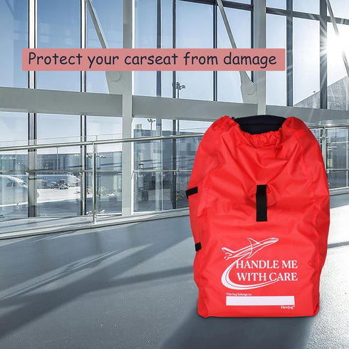 Hewjog Car Seat Travel Bag for Airplane, Carseat Cover for Air Travel for Infant Carriers Booster Convertible, Red