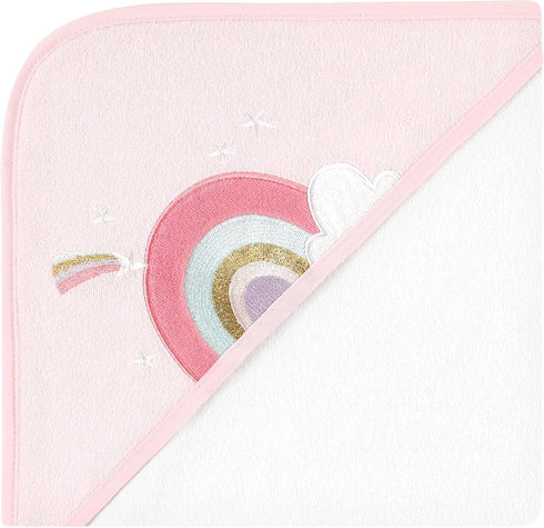 3pk 15 Hudson Baby Unisex Baby Animal Hooded Towel and Washcloths, Unicorn, One Size