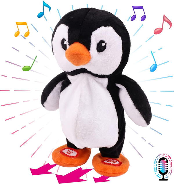 Hopearl Talking Singing Penguin, Interactive Animated Toy that Repeats What You Say, Plush Buddy for Toddlers