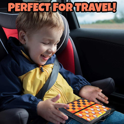 12 5" Gamie Magnetic Board Travel Games for Kids, Includes Retro Fun Games - Compact Design, Individually Boxed Travel