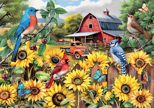 Buffalo Games - Tom Wood - 500 Piece Jigsaw Puzzle for Adults - Sunflower Friends - Perfect for Game Nights