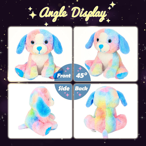 10.5'' Hopearl Colorful LED Plush Puppy Lighting Up Dog Stuffed Animal Floppy Pup Night Lights Glow in The Dark