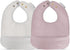 Set of 3 Vegan Leather Soft Silicone Free Baby Bibs with Pocket for Feeding, Drooling, and Easy Clean