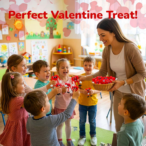 12 Pack ArtCreativity Heart Bendables - - Bendable Valentine Toys for Kids - Valentine Gift Party Favors for Boys