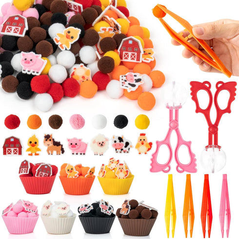 EZdhuawuse Farm Animals Sensory Bin Fillers - 301Pcs Summer Fine Motor Toys Sorting