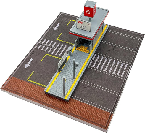 1/64 Scale Car Model Display Case, Hot Wheels Diorama Display Park with LED Lights (Includes 6 Parking Spaces)